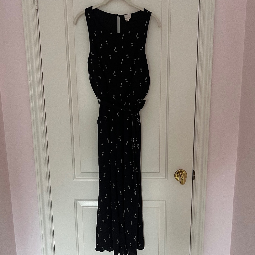 Kaileigh Cropped Jump suit Black with random white diamond pattern, very comfy